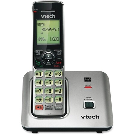 Vtech Cordless Phone, 1.9 GHz, LED Screen, Black/Silver VTECS6619